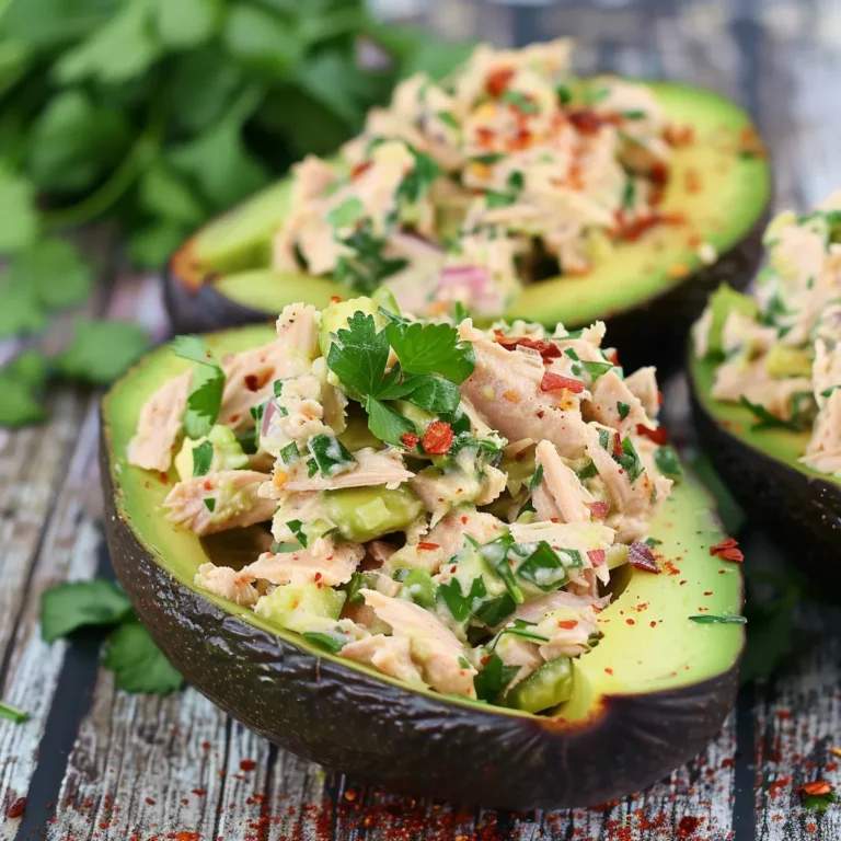 Classic Tuna Salad in Avocado Halves