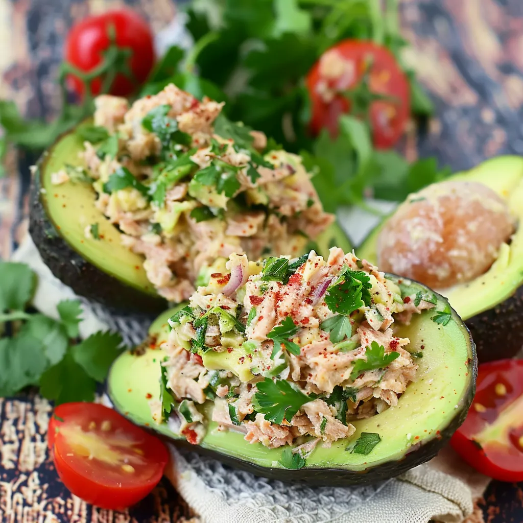 Classic Tuna Salad in Avocado Halves