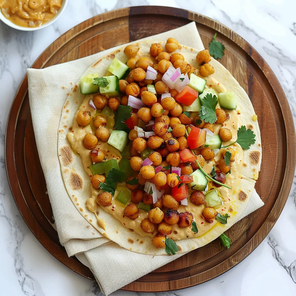 Roasted Chickpeas Hummus Wrap
