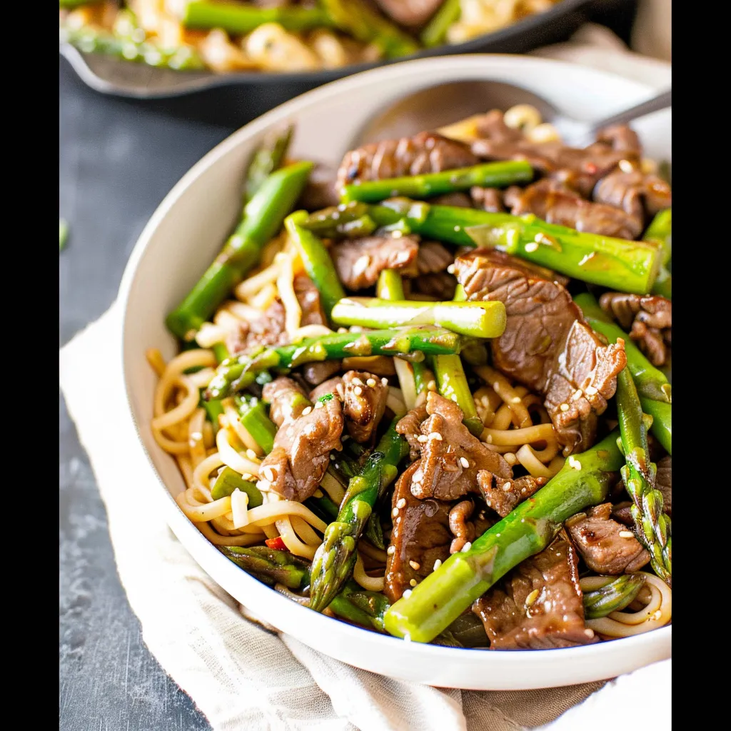Beef Lo Mein with Asparagus