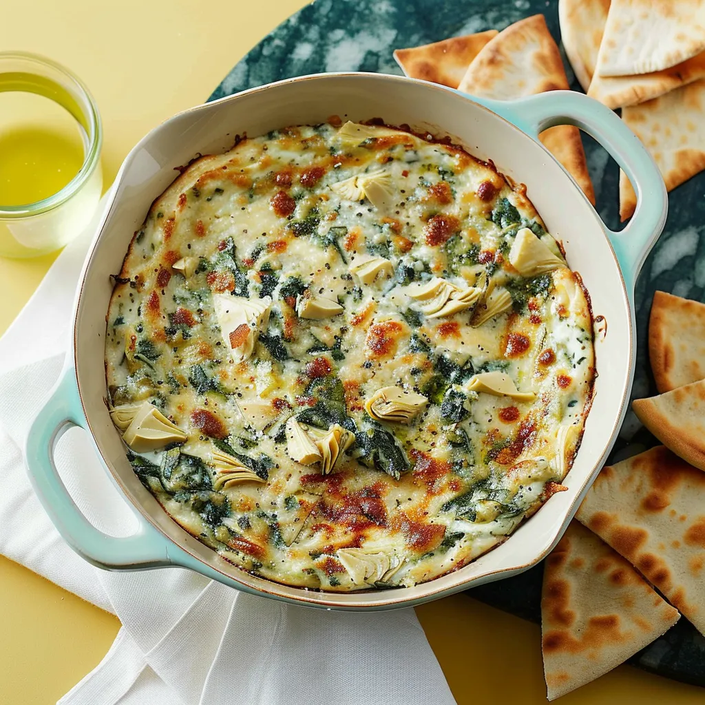 Spinach & Artichoke Dip with Pita Chips