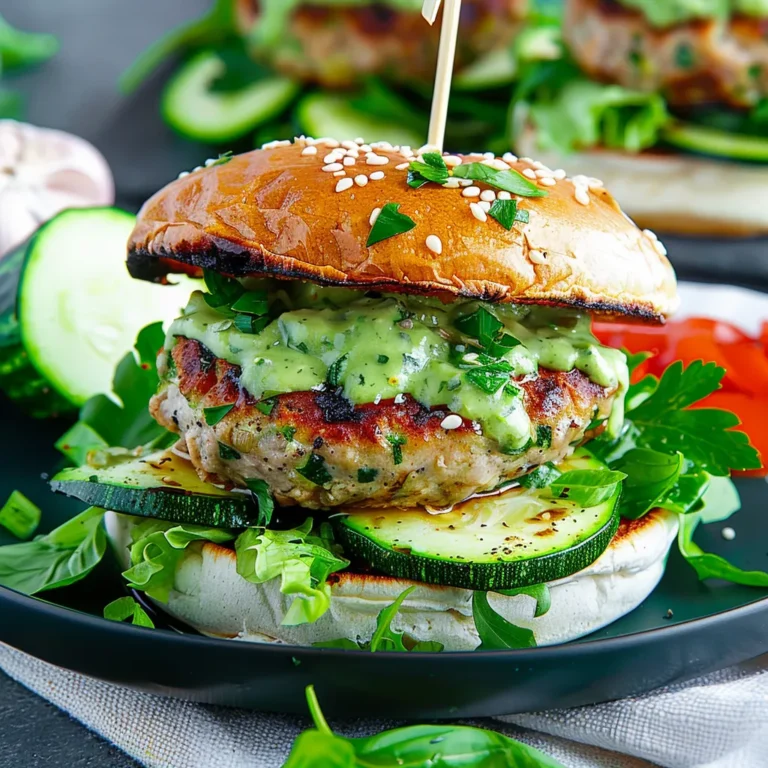 Green Goddess Zucchini Turkey Burgers