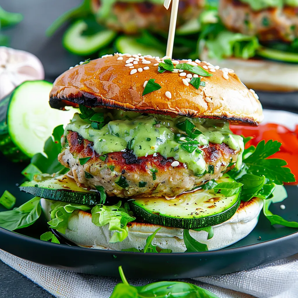 Green Goddess Zucchini Turkey Burgers