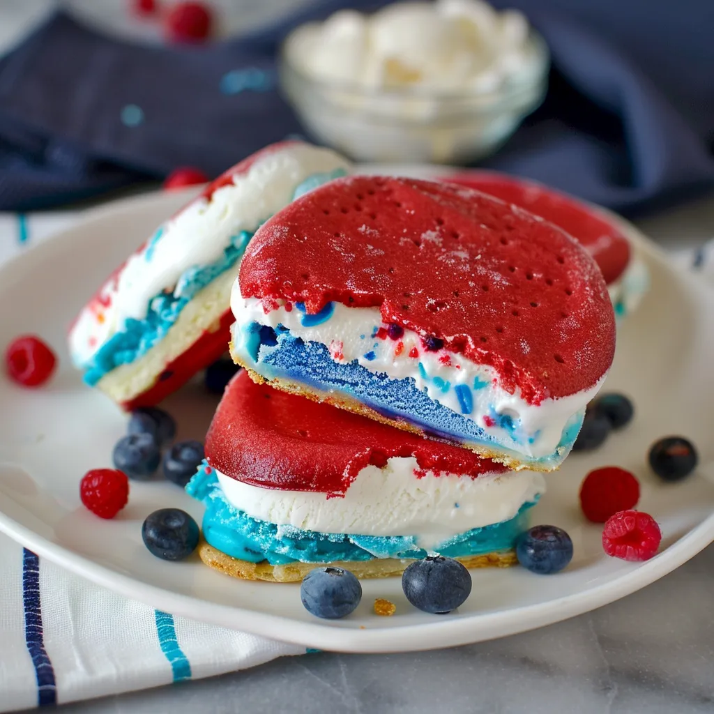 Red, White & Blue Ice Cream Sandwiches