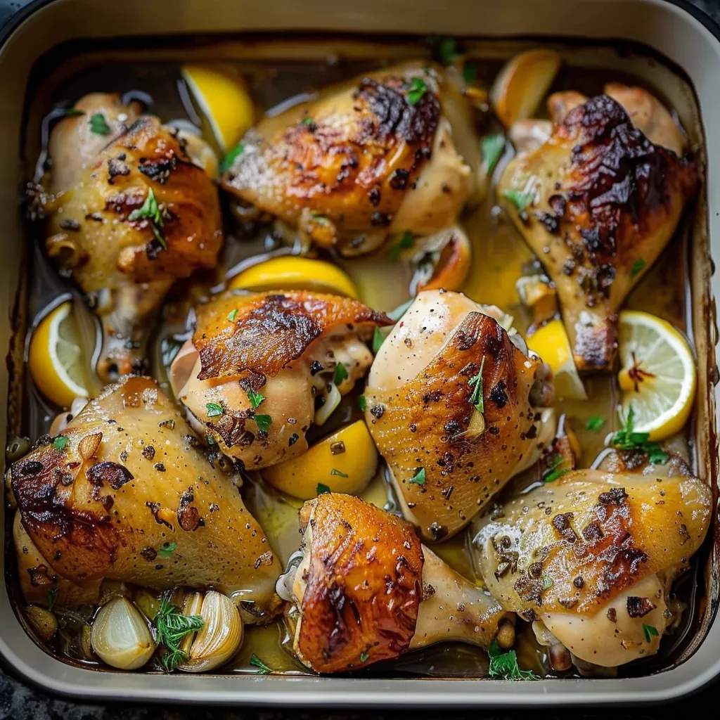 Slow Roasted Chicken with Garlic and Lemon