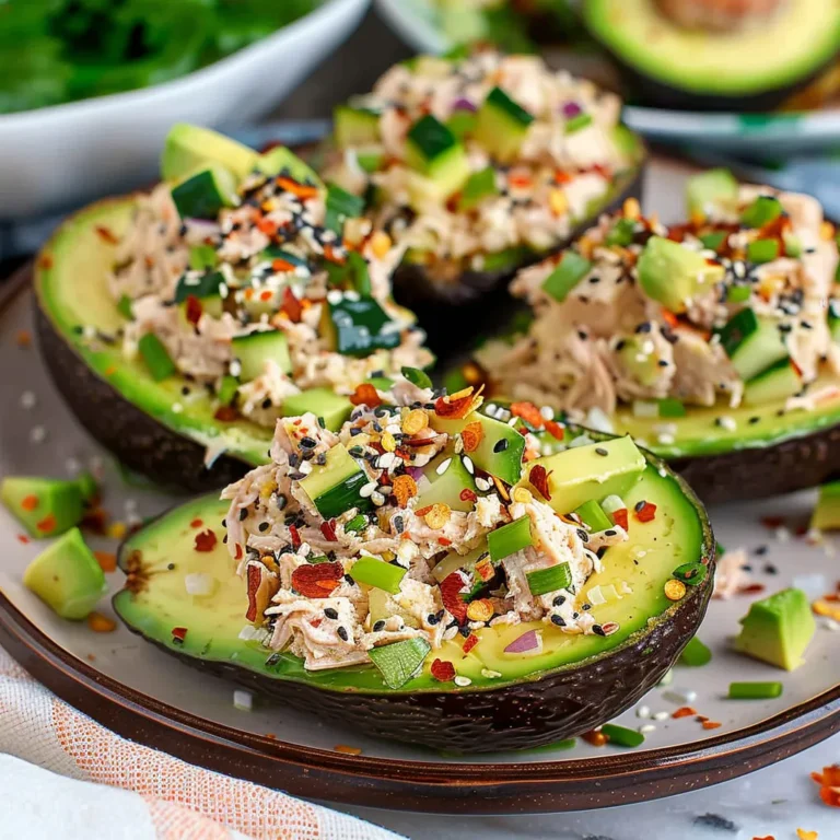 Tuna-Stuffed Avocados with Everything Bagel Seasoning