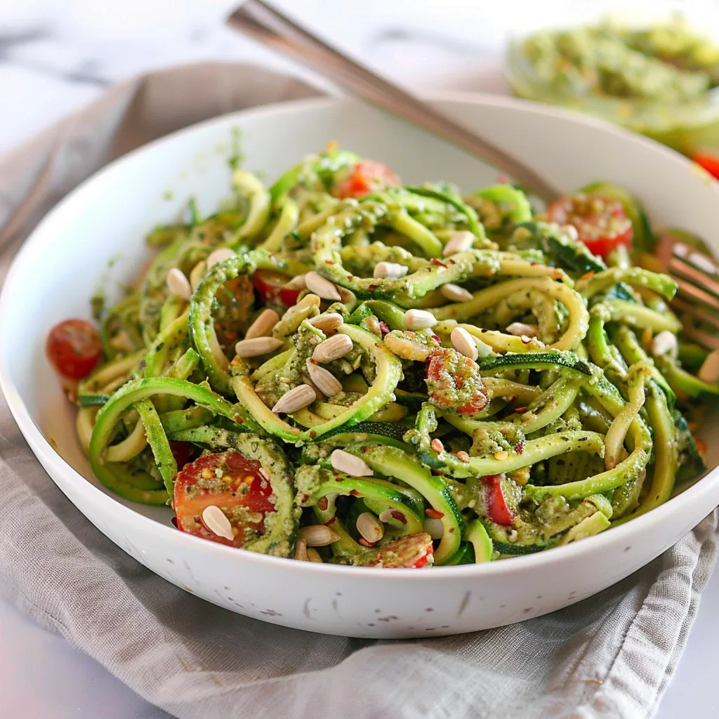 Zucchini Noodles with Sunflower Seed Pesto
