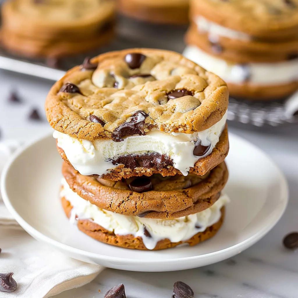 Chocolate Chip Cookie Ice Cream Sandwiches