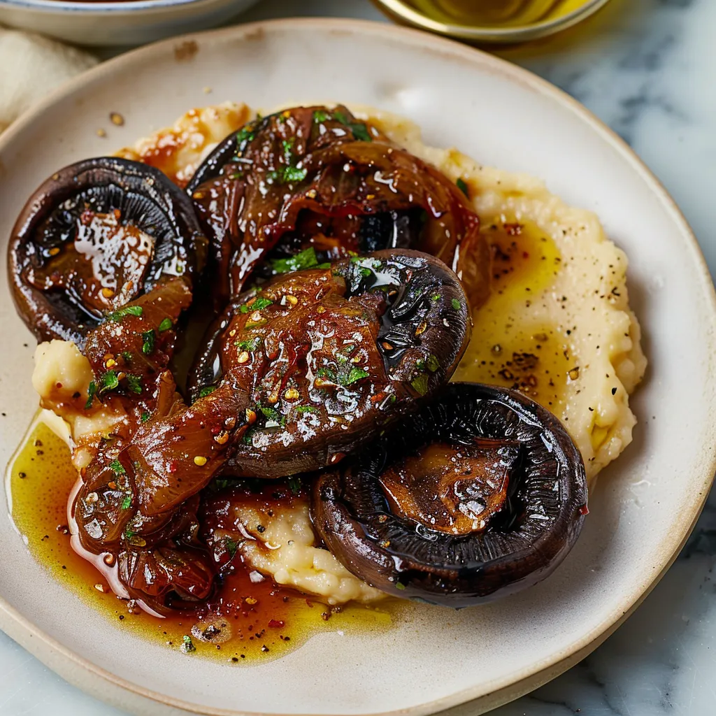 Portobello steaks and butter bean mash