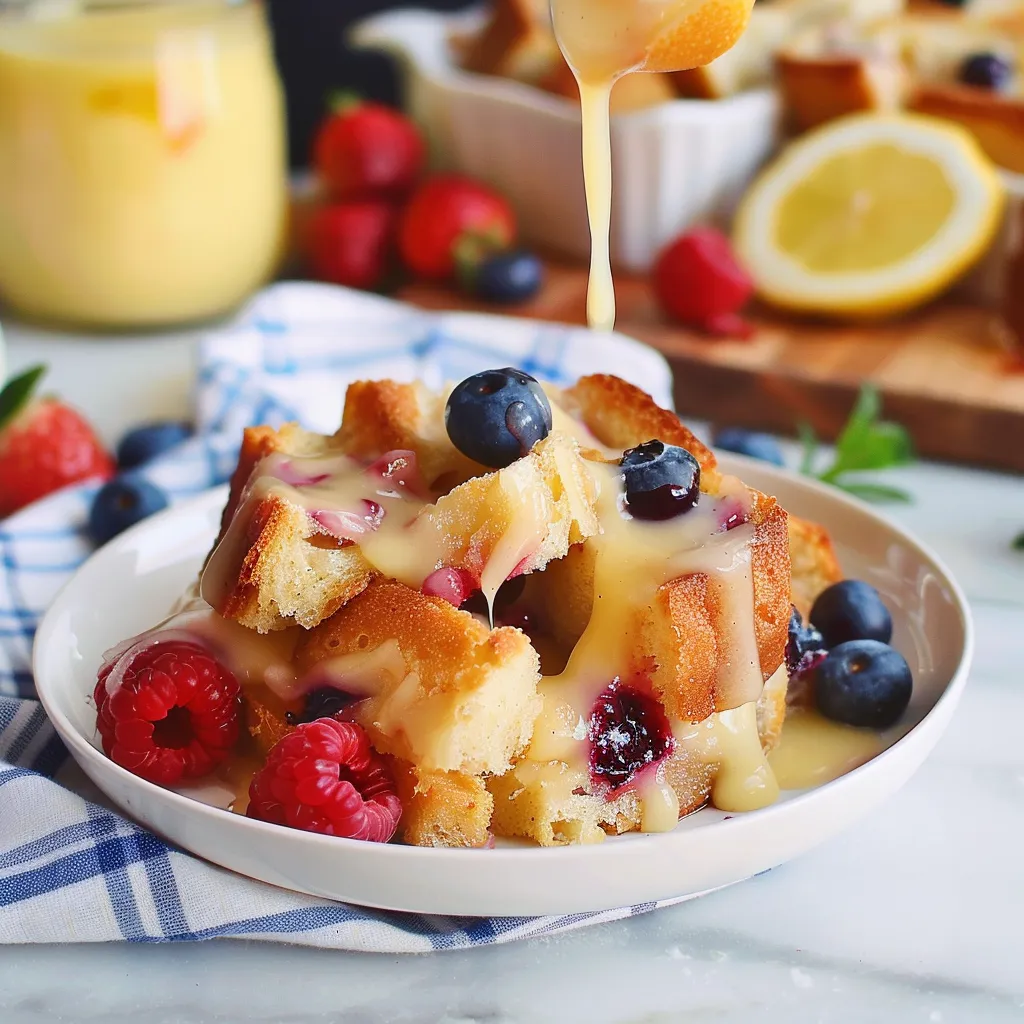 Lemon Blueberry Bread Pudding