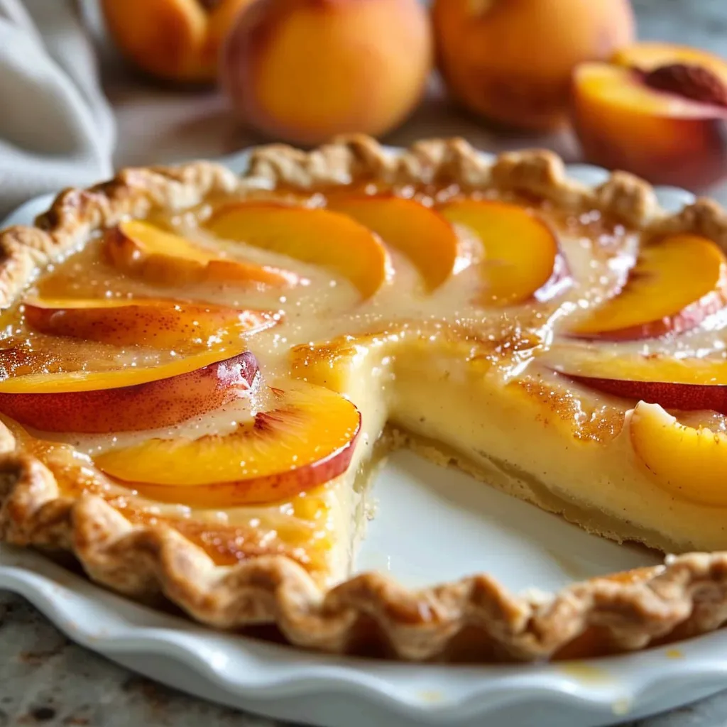 Homemade Peach Custard Pie