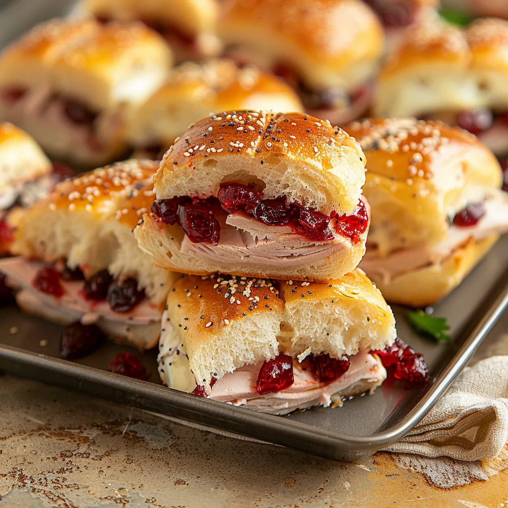 Smoked Turkey & Cranberry Sliders on Hawaiian rolls