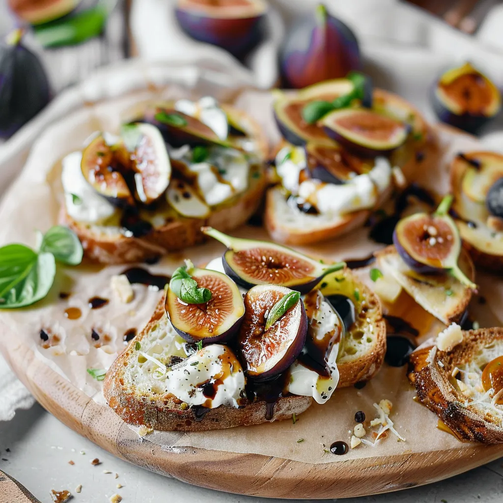 Honey Balsamic Fig and Burrata Crostini