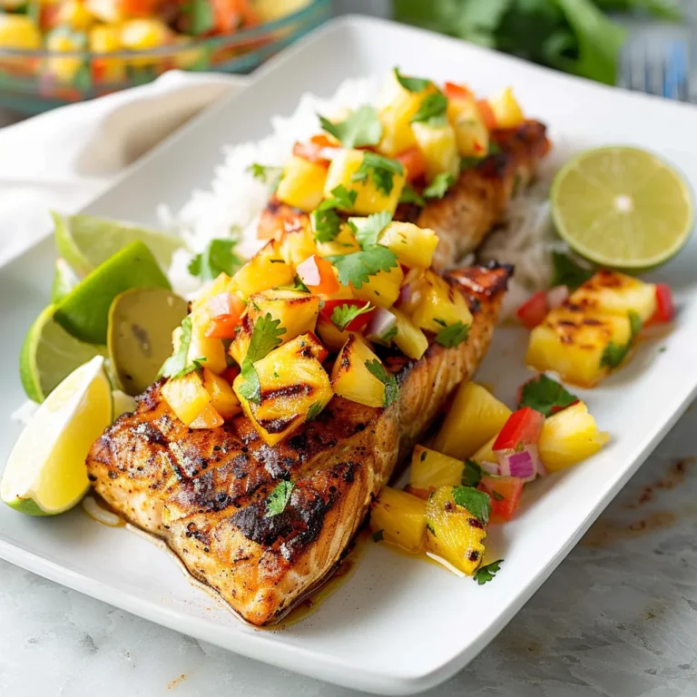 Grilled Mahi Mahi with Pineapple Salsa and cilantro rice