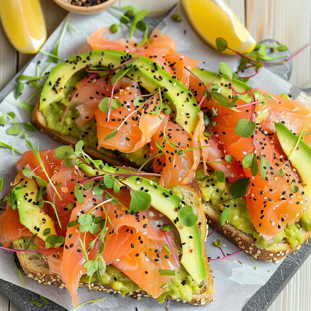 Avocado Toast with Smoked Salmon and a squeeze of lemon