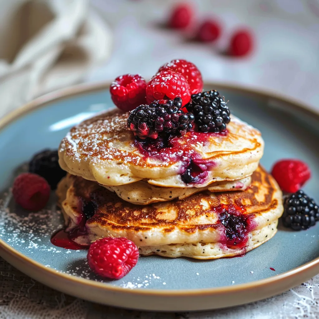 Super Fluffy Berry Pancakes