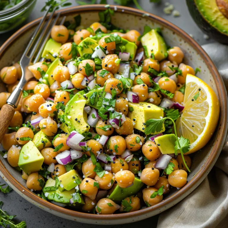 Chilled Chickpea & Avocado Salad with a lemon-herb dressing