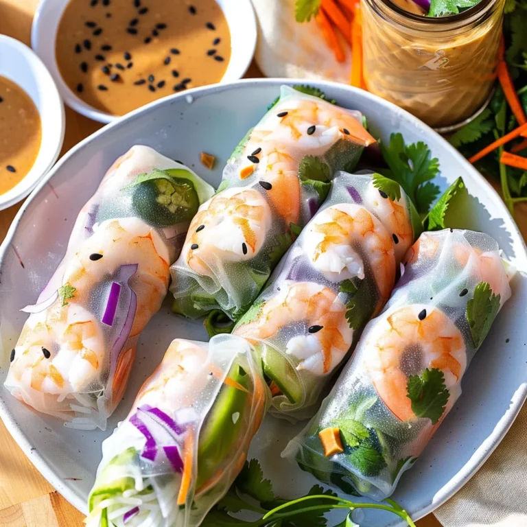 Shrimp Salad Rolls with Peanut Dipping Sauce