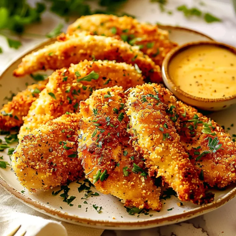 Baked Chicken Tenders with a crispy panko-parmesan crust
