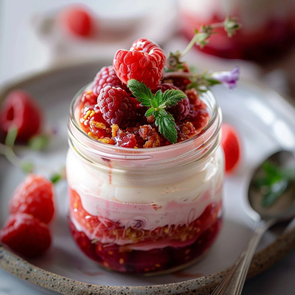 No-Bake Raspberry Cheesecake Jars