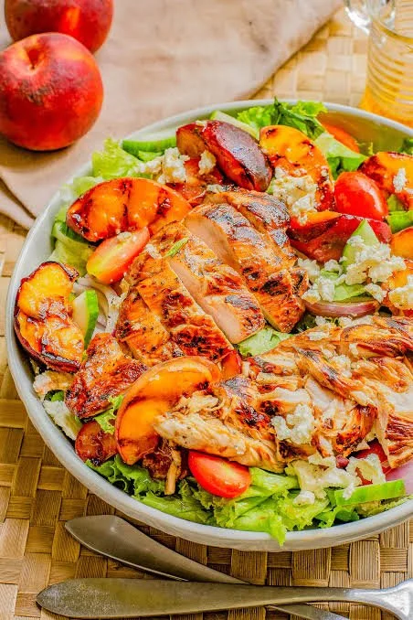 Chilled Peach & Chicken Salad Wraps