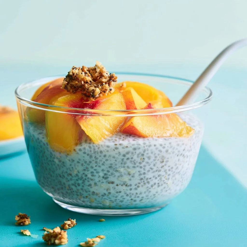 Peaches & Cream Overnight Chia Yogurt Parfait