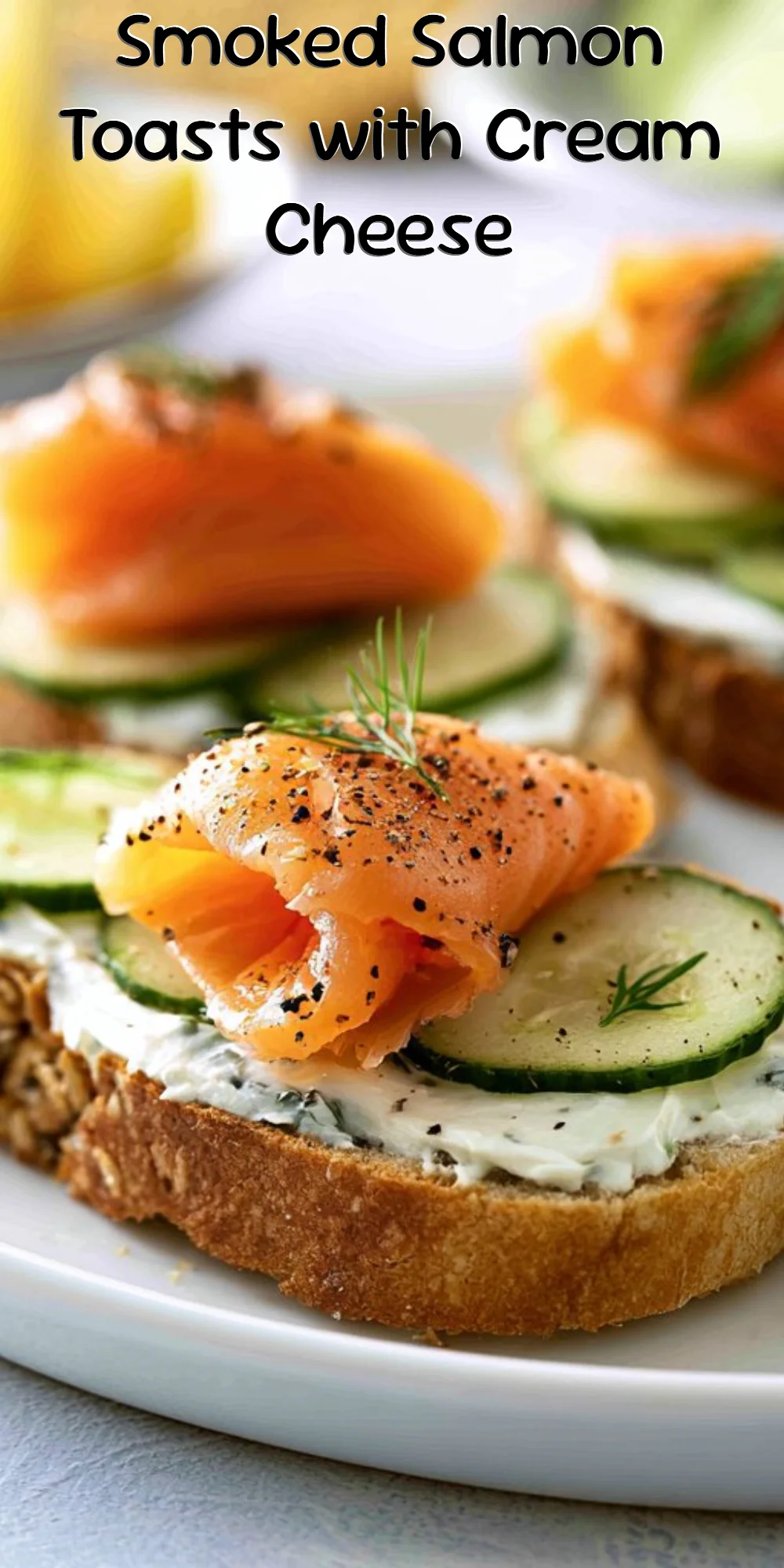 Smoked Salmon Toasts with Cream Cheese