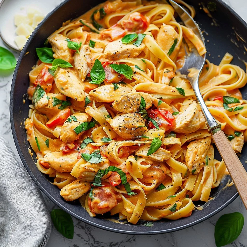 Creamy Tomato Basil Chicken Pasta