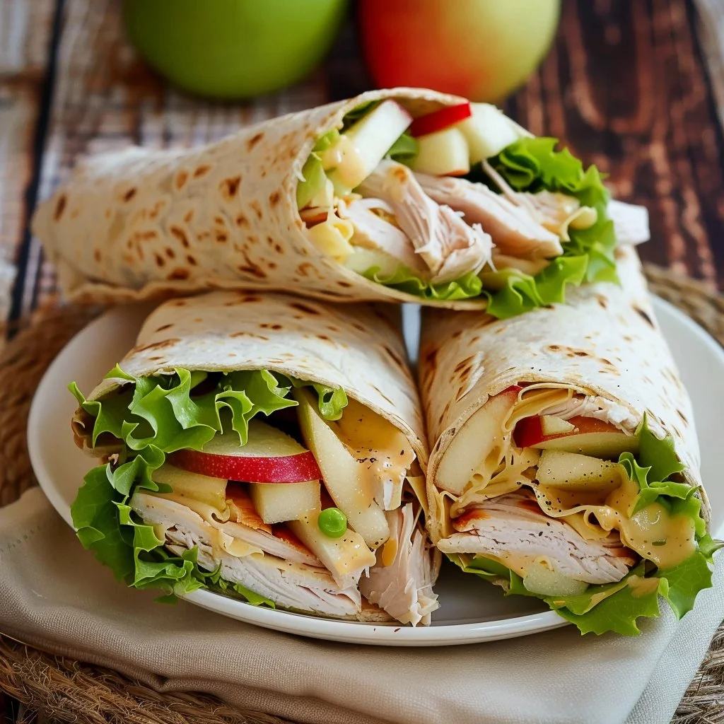 Turkey Swiss and Apple Wraps