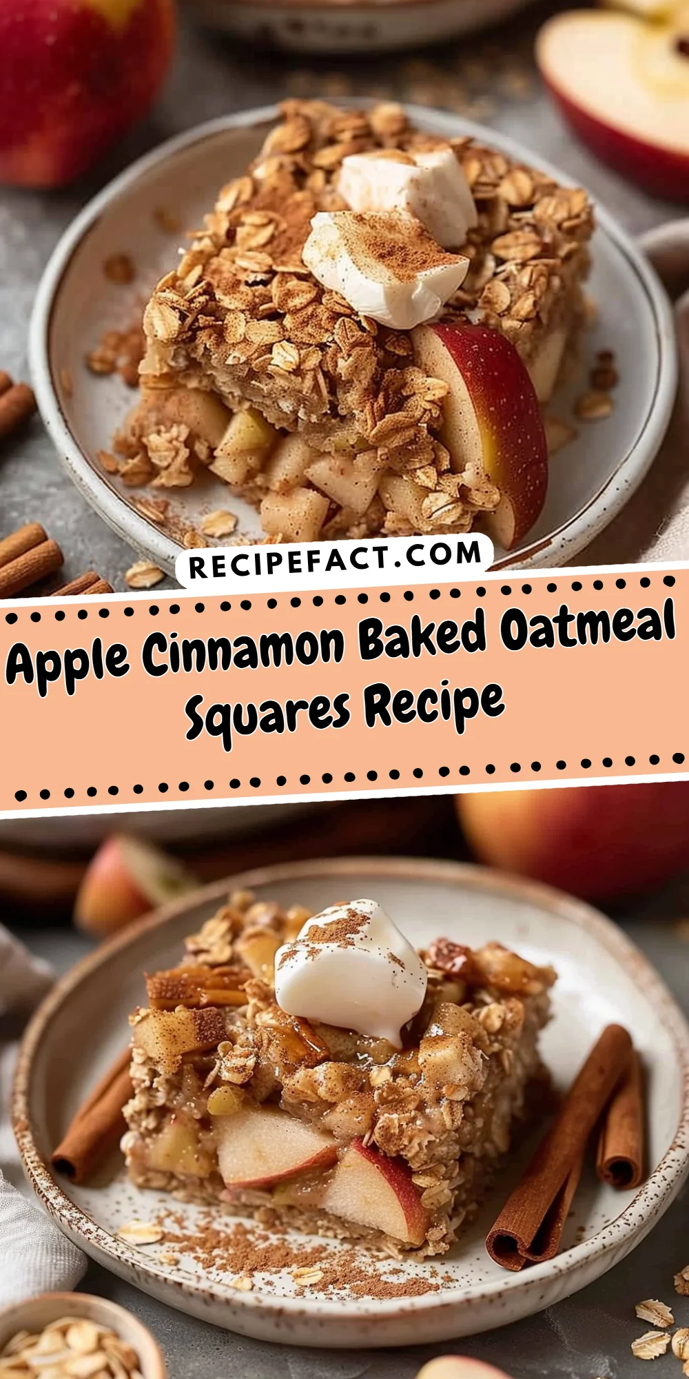 Apple Cinnamon Baked Oatmeal Squares Recipe