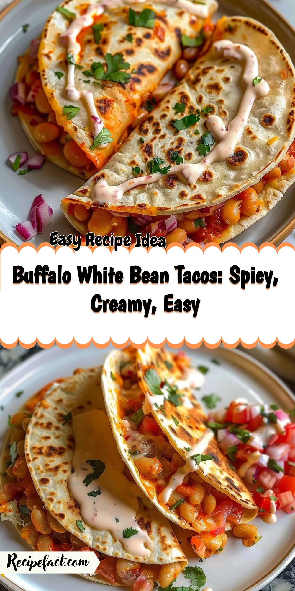 Buffalo White Bean Tacos: Spicy, Creamy, Easy