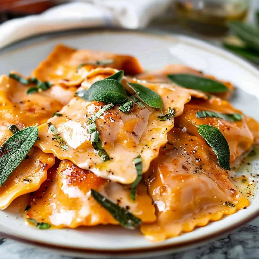 Sage Brown Butter Sauce Butternut Squash Ravioli