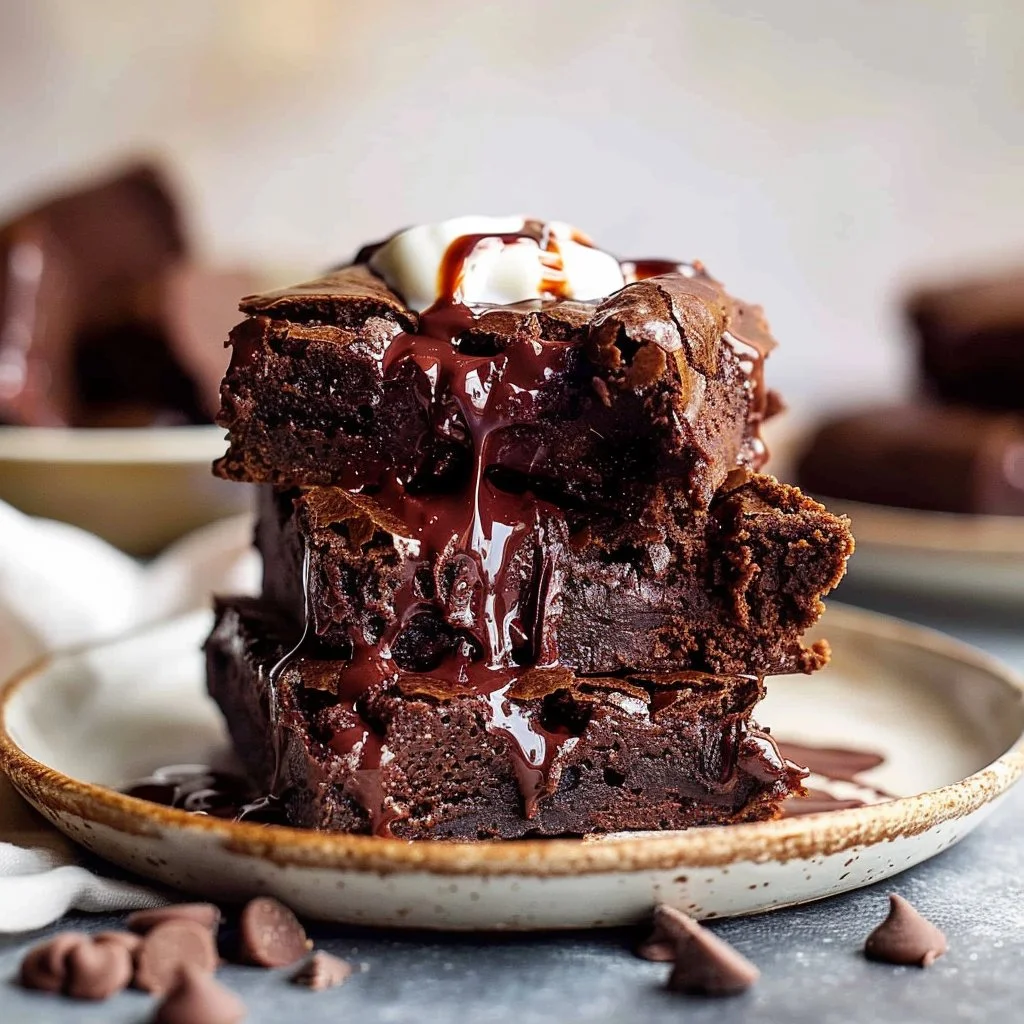 Fudgy one-bowl cocoa brownies on a cooling rack.