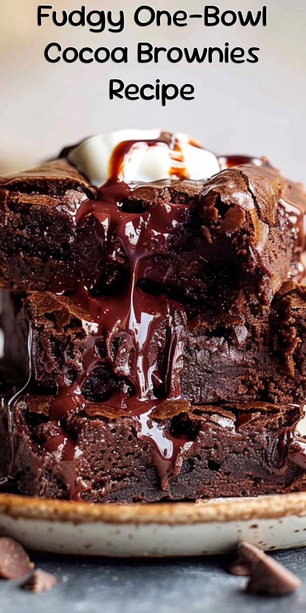 Fudgy One-Bowl Cocoa Brownies Recipe