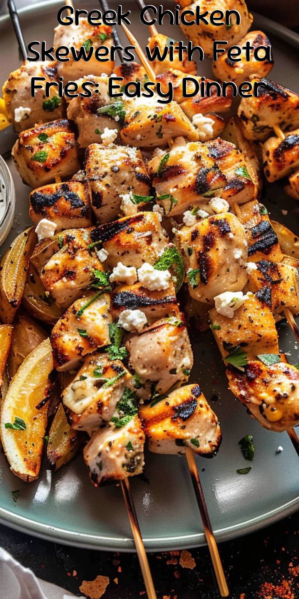 Greek Chicken Skewers with Feta Fries: Easy Dinner