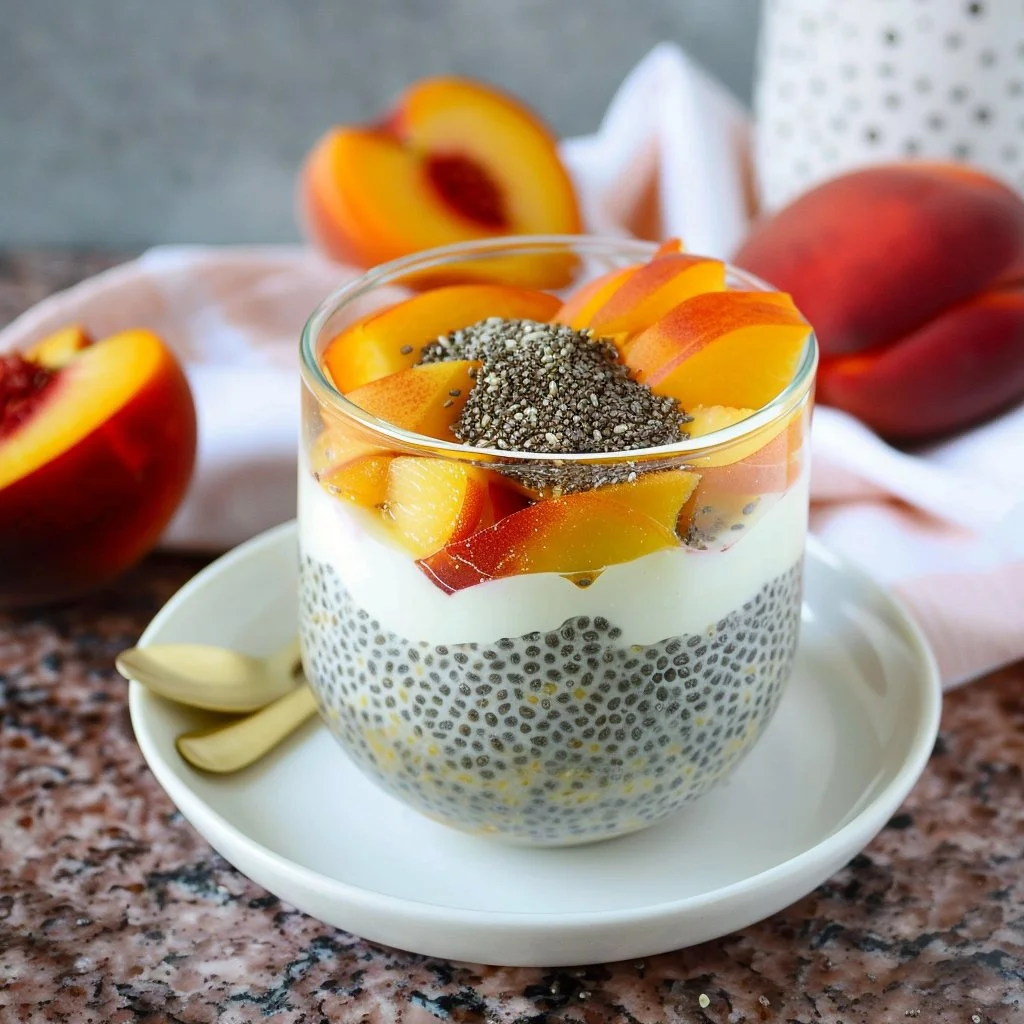 Peach Ginger Chia Seed Pudding