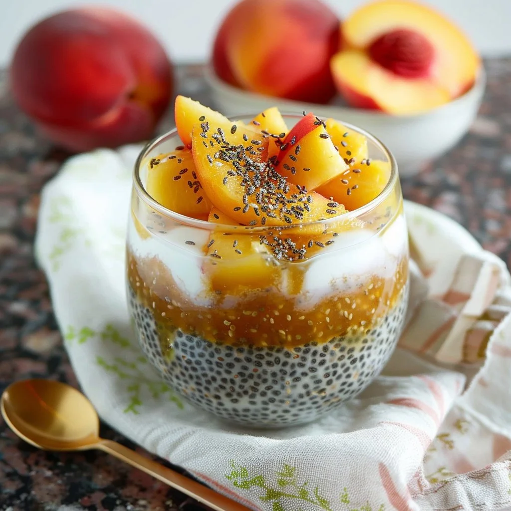 Peach Ginger Chia Seed Pudding