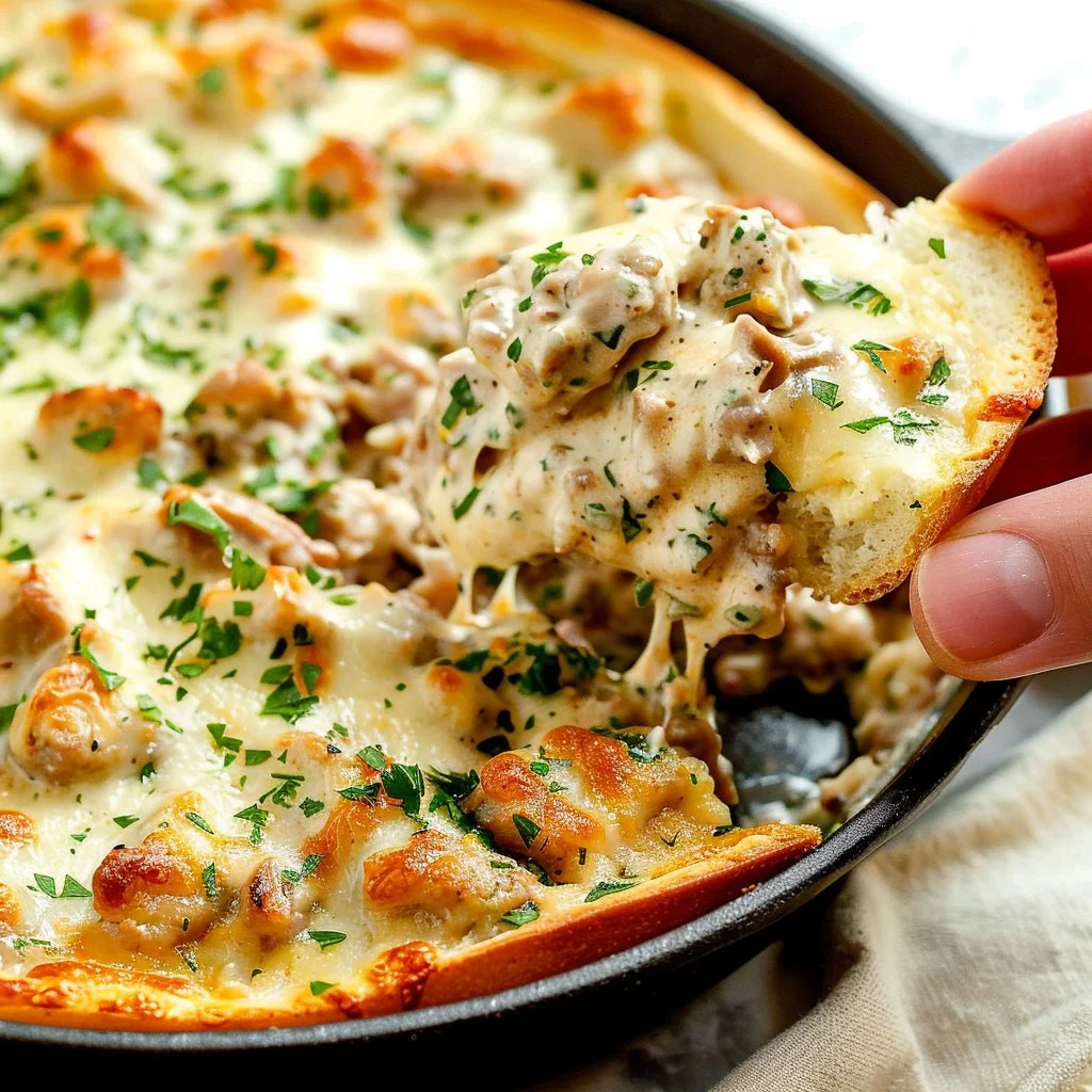 Delicious creamy Philly Cheesesteak Dip served in a bowl with toppings