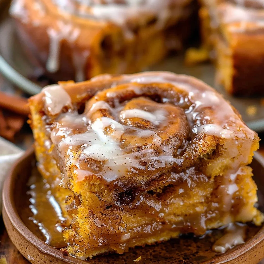 Pumpkin focaccia with cinnamon roll swirls topped with colorful spices.
