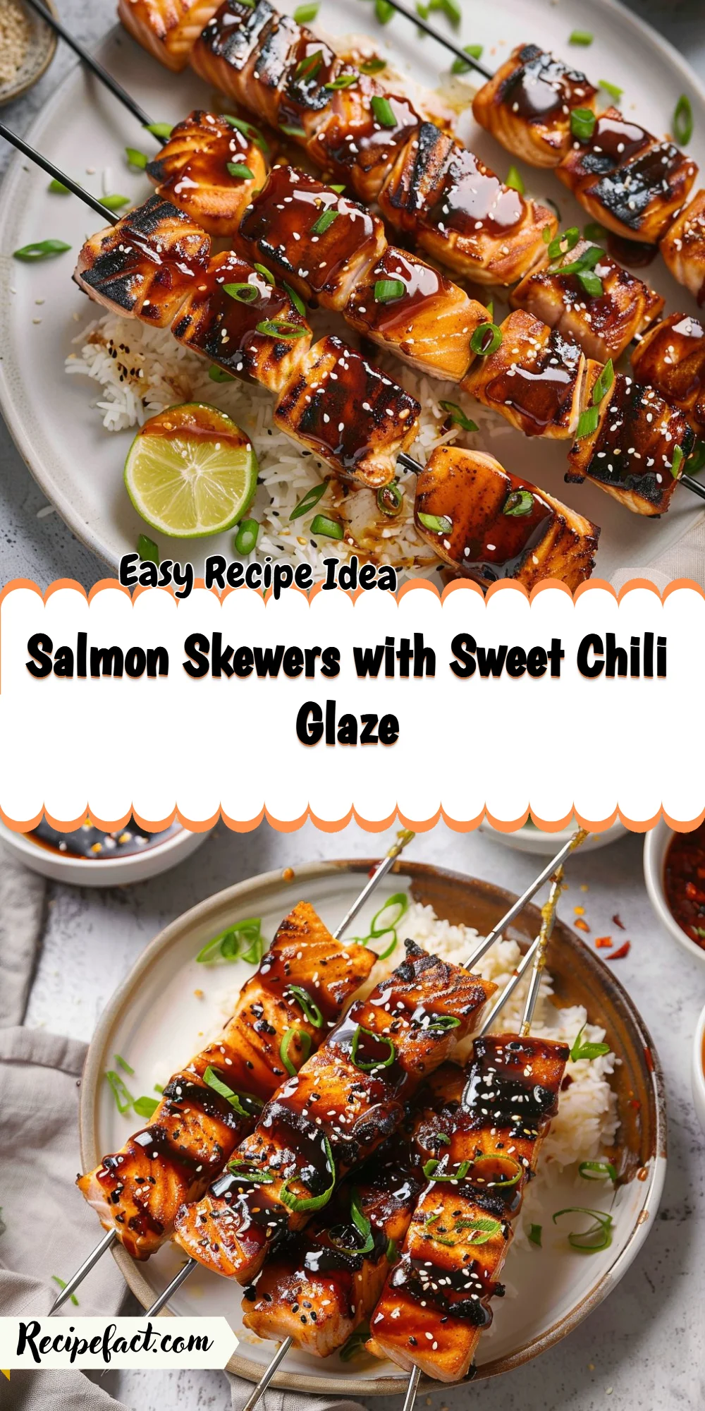 Salmon Skewers with Sweet Chili Glaze