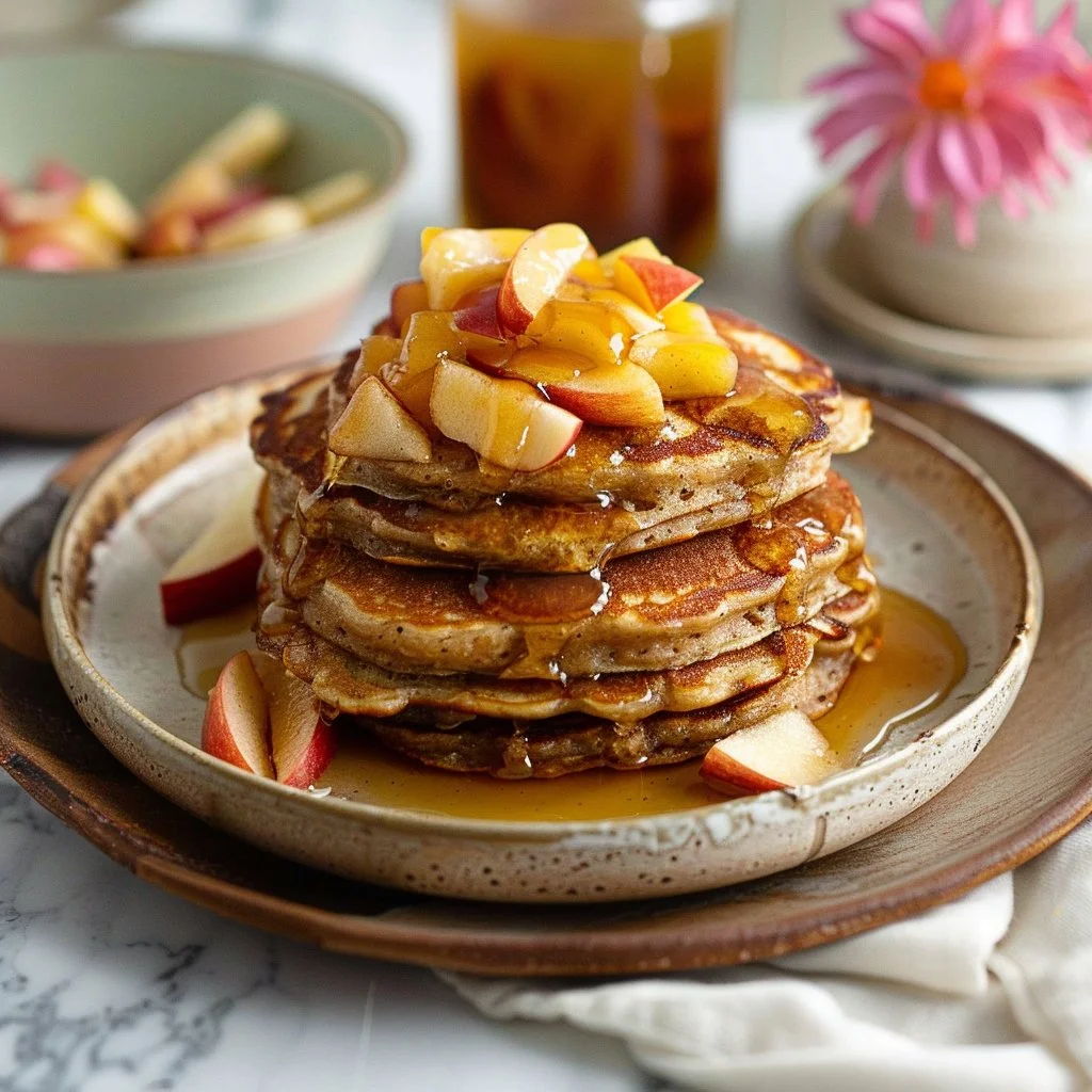 Spiced Apple Pancakes with Cider Syrup