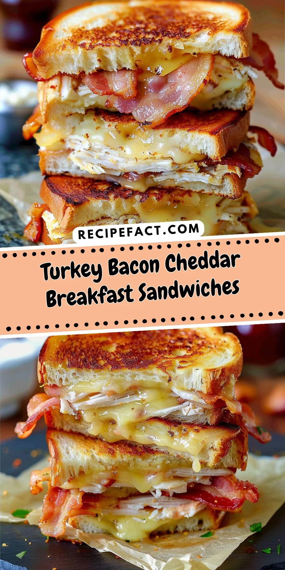 Turkey Bacon Cheddar Breakfast Sandwiches