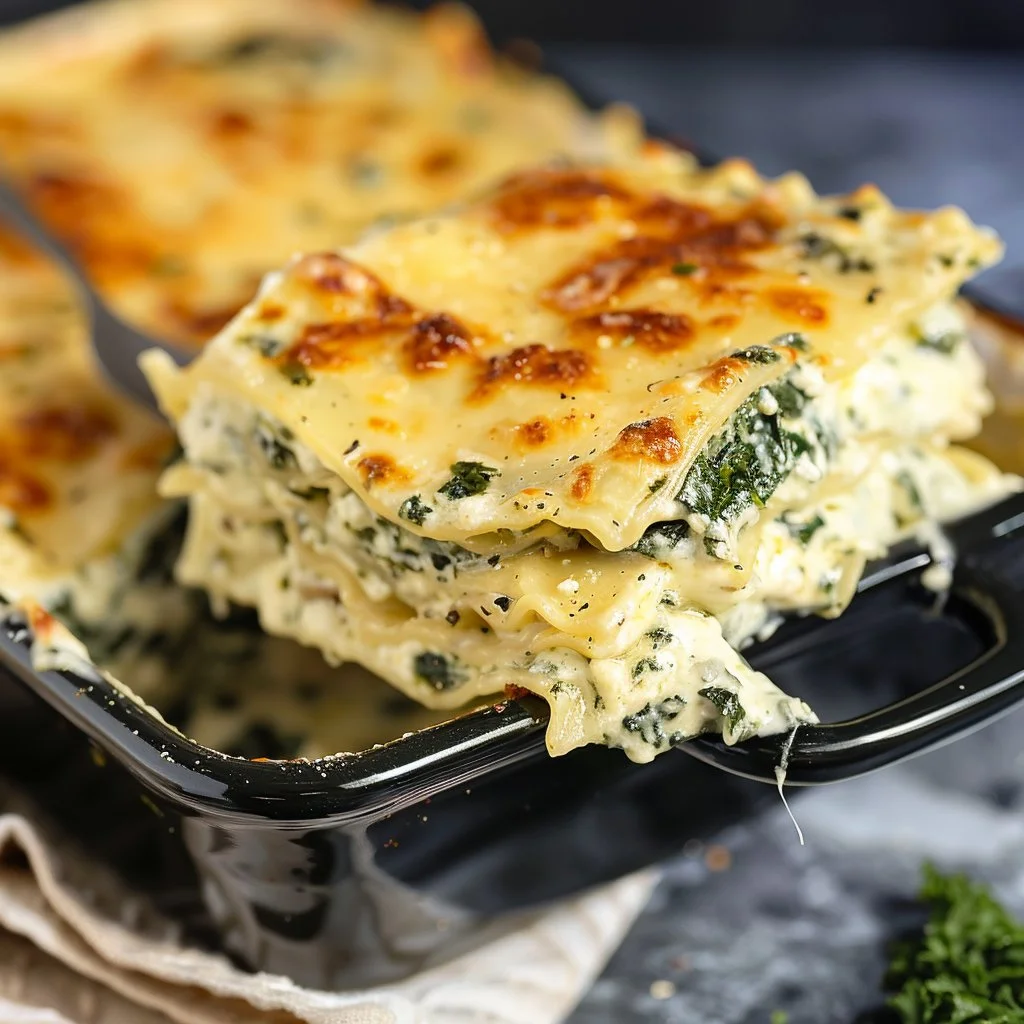 Vegetarian Spinach & Three-Cheese White Lasagna
