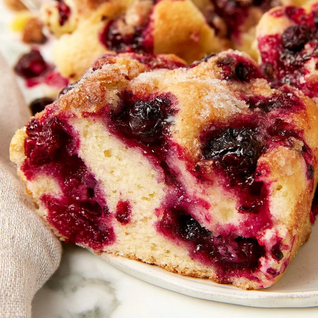Blueberry lemon mini focaccia bites garnished with fresh blueberries and lemon zest