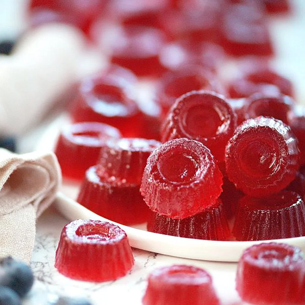 Healthy apple blueberry gummy snacks in colorful packaging