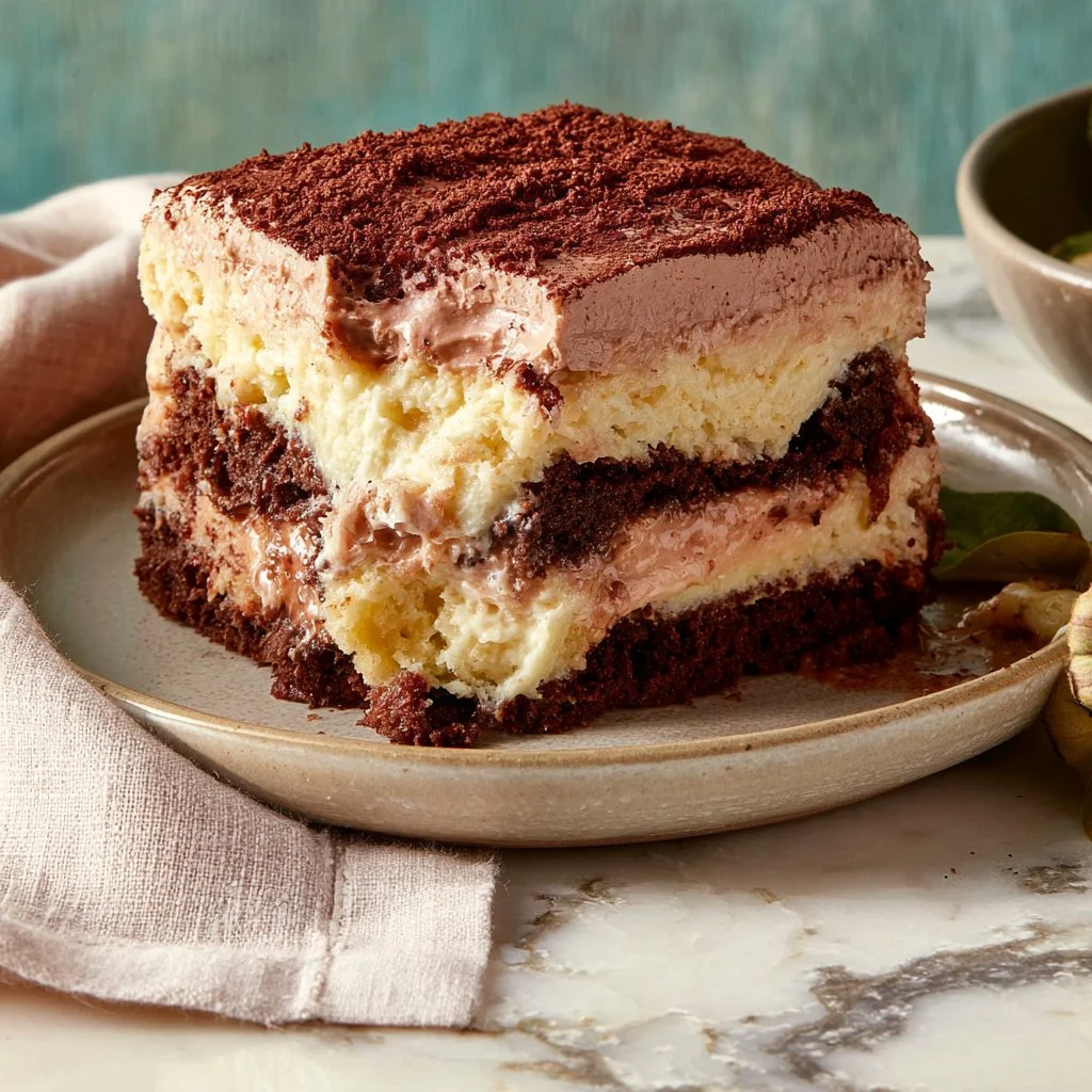 Delicious Italian love cake served on a plate, showcasing its creamy layers.