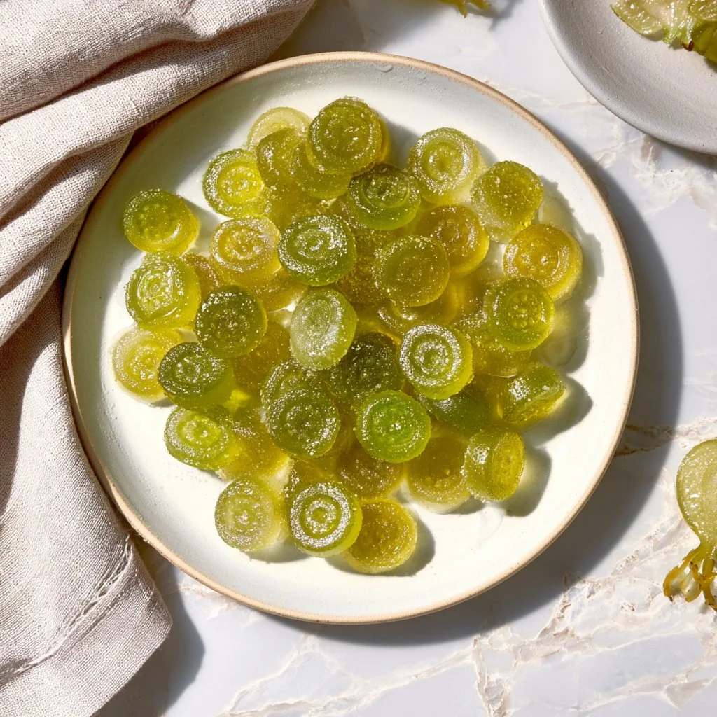 Homemade Sour Apple Gummies recipe with fresh ingredients