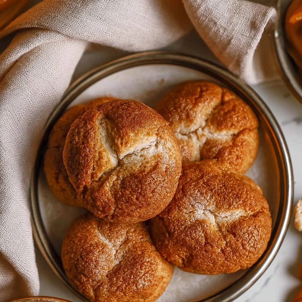 Keto Pumpkin Cheesecake Cookies on a plate with fall decorations